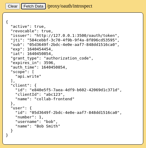 Example token meta-data