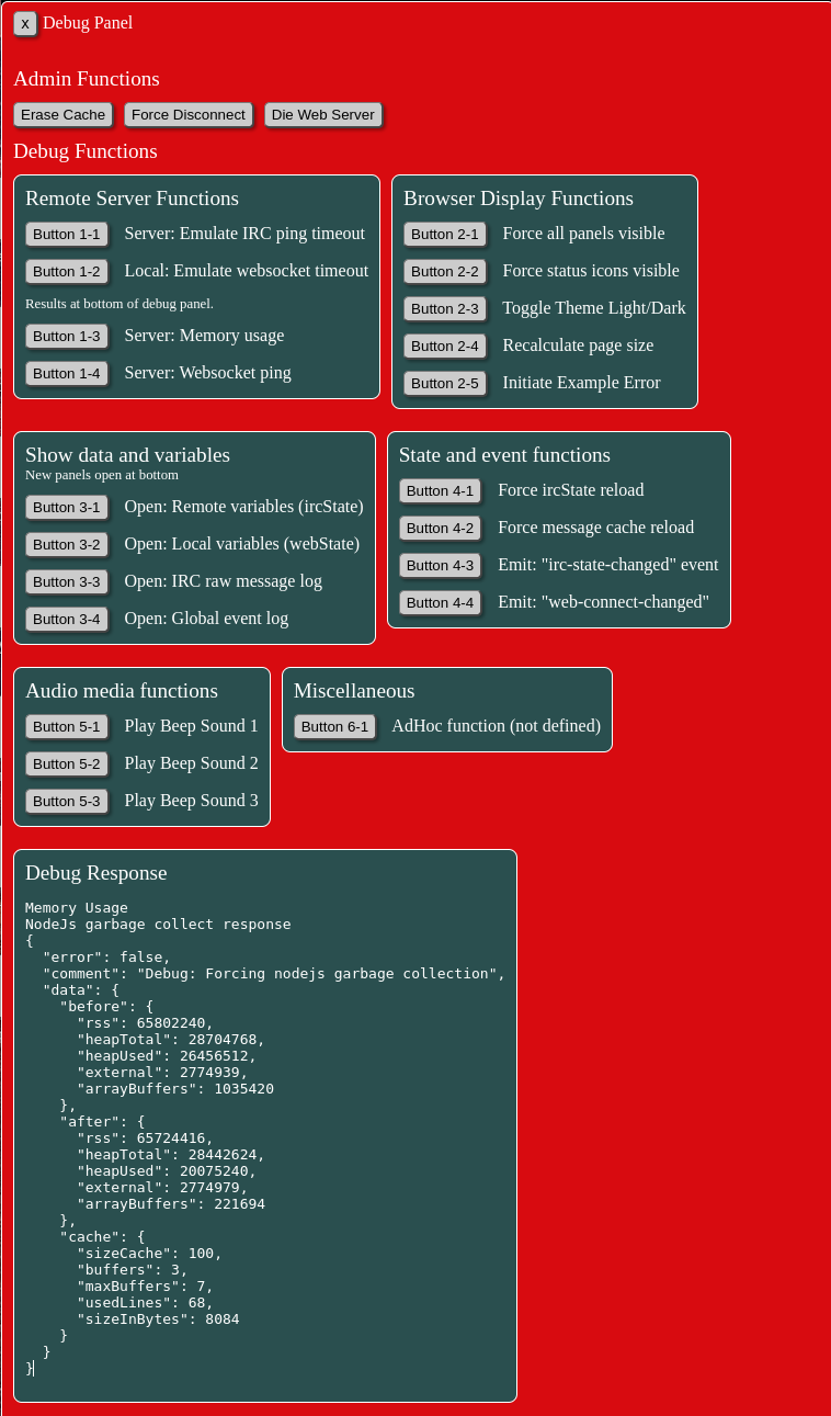 Debug Panel