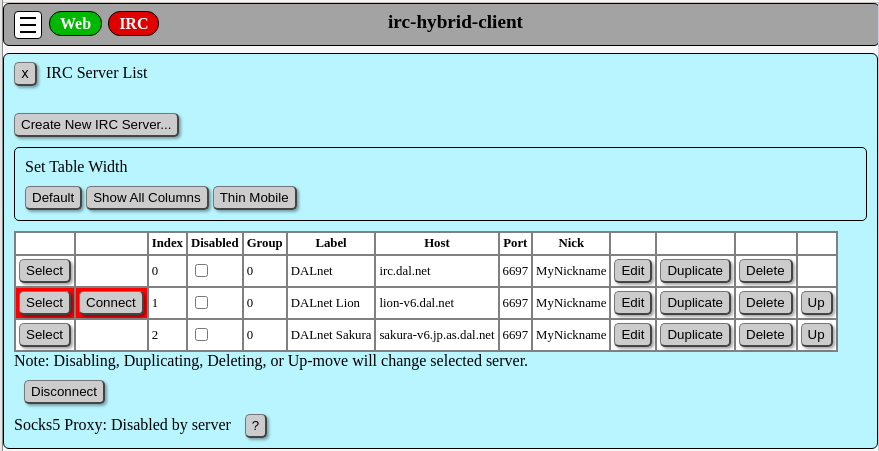 Server List Default Width