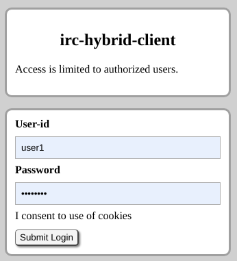 Web login form